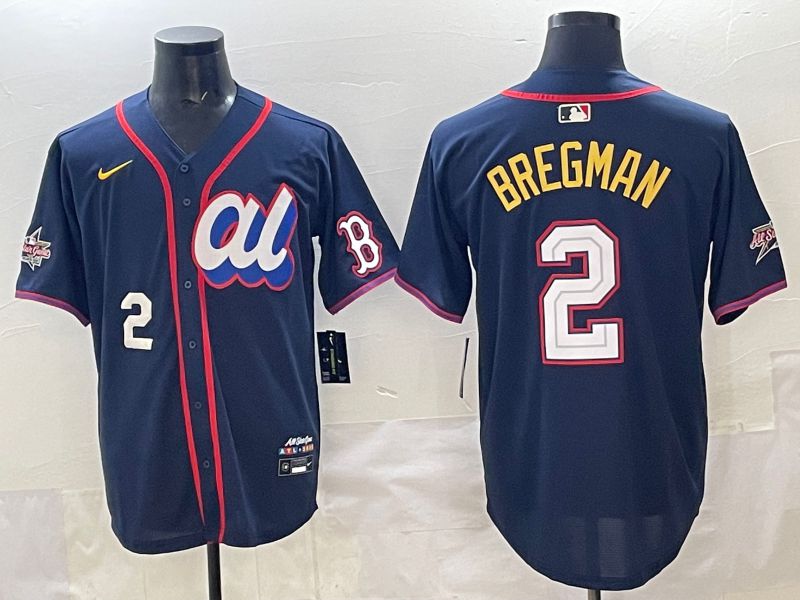 Men 2025 Boston Red Sox #2 Bregman Drak Blue All star Nike MLB Jersey style 04